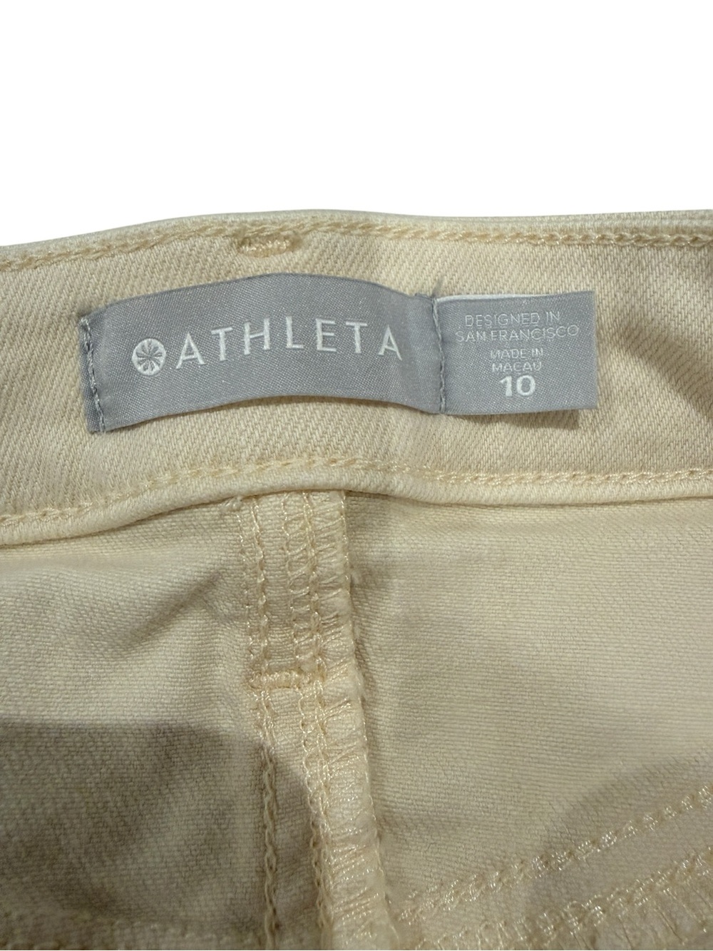 Athleta Flex Straight Leg Ankle Jean in Bone - Size 10 - Picture 7 of 11